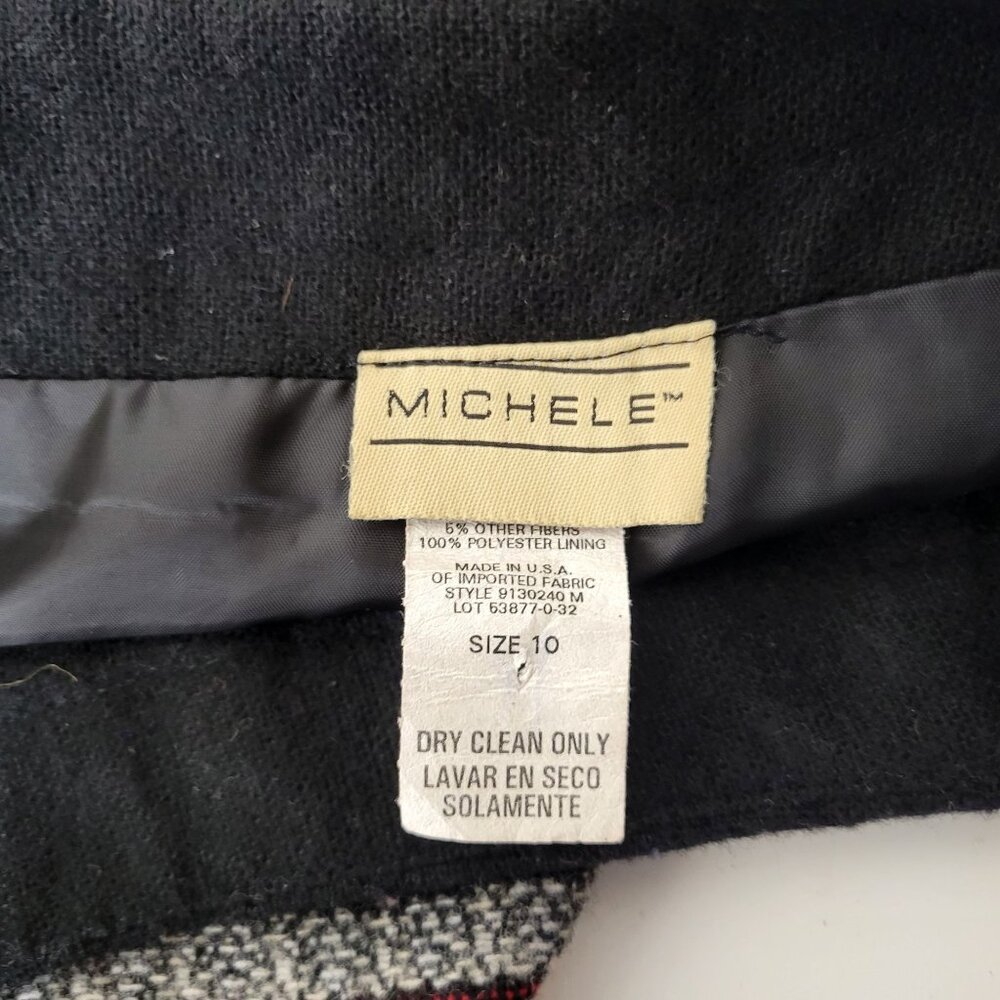 Michele Womens Size 10 Long Black Skirt With Fringe & Striped Detail - Picture 3 of 6